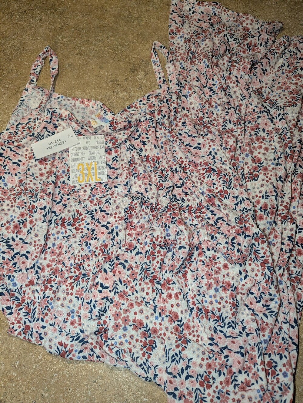 NWT 3X LuLaRoe Pink Floral Wide-Leg Cami Jumpsuit